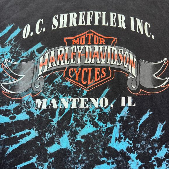 Vintage Harley Davidson Shirt XL Strong Survive Bear Single Stitch Allover Print - Picture 6 of 6